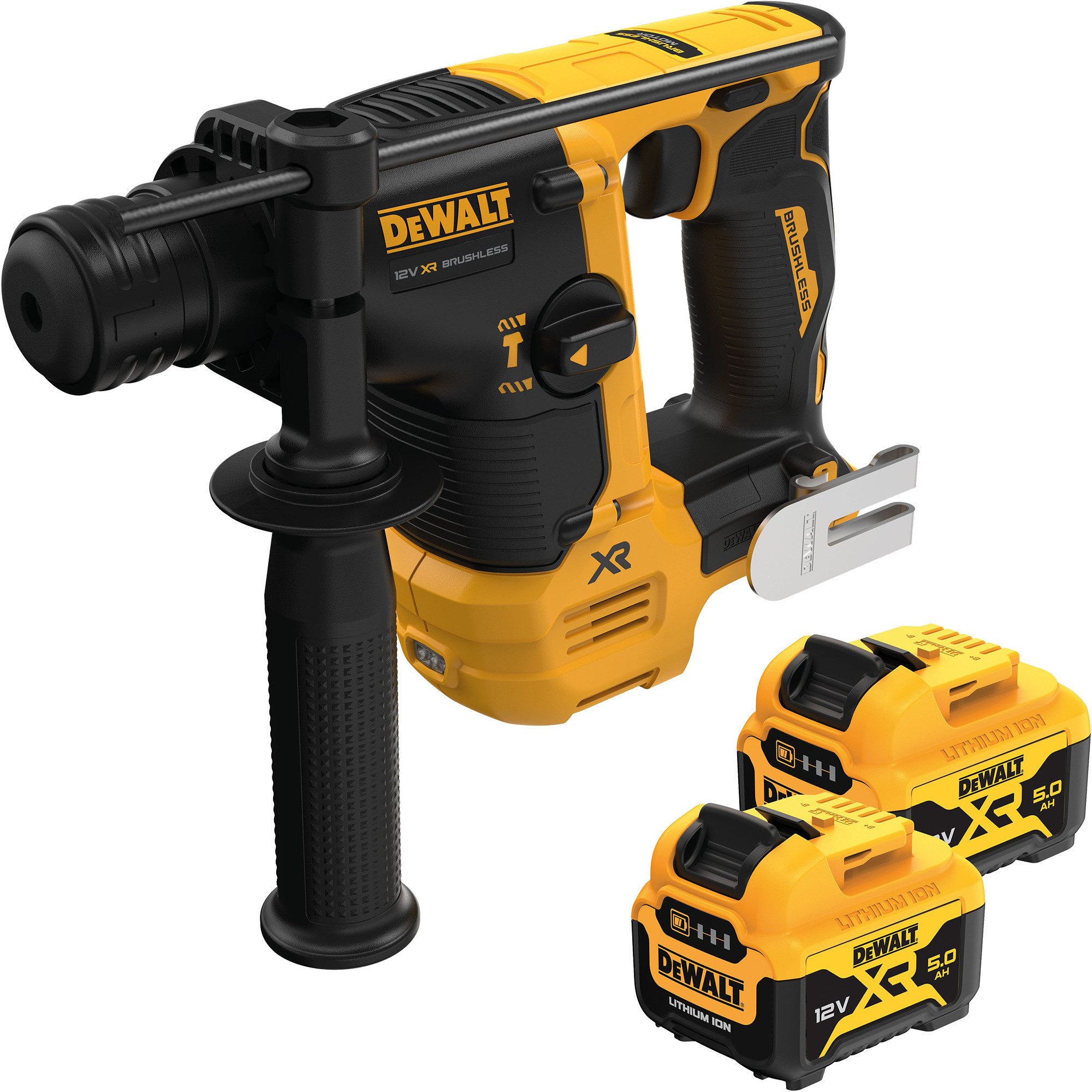 DeWalt Bohrmaschine DEWALT Akku-Bohrhammer DCH072P2, 12Volt, (2x