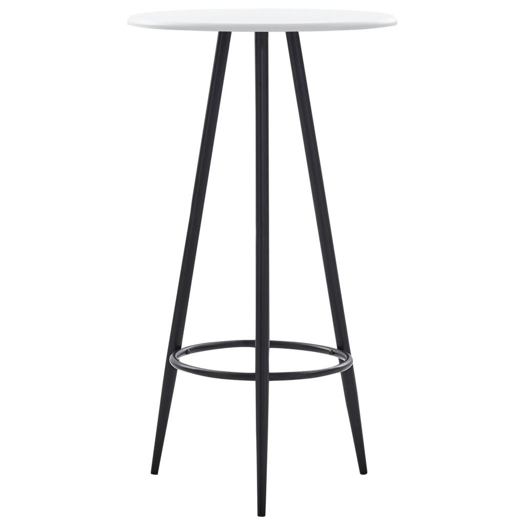 furnicato Esstisch Stehtisch 60 x 107,5 cm Weiß-Schwarz (1-St), Pflegeleichter Bistrotisch mit stabilen Beinen für kleine Räume