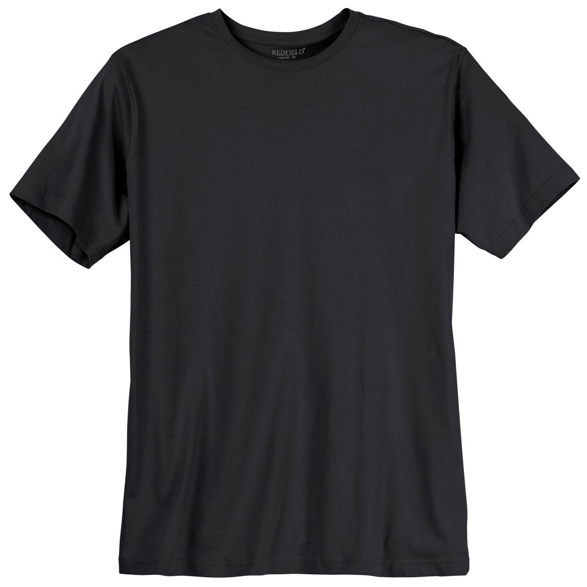 redfield Übergrößen T-Shirt Redfield von Rundhalsshirt schwarz