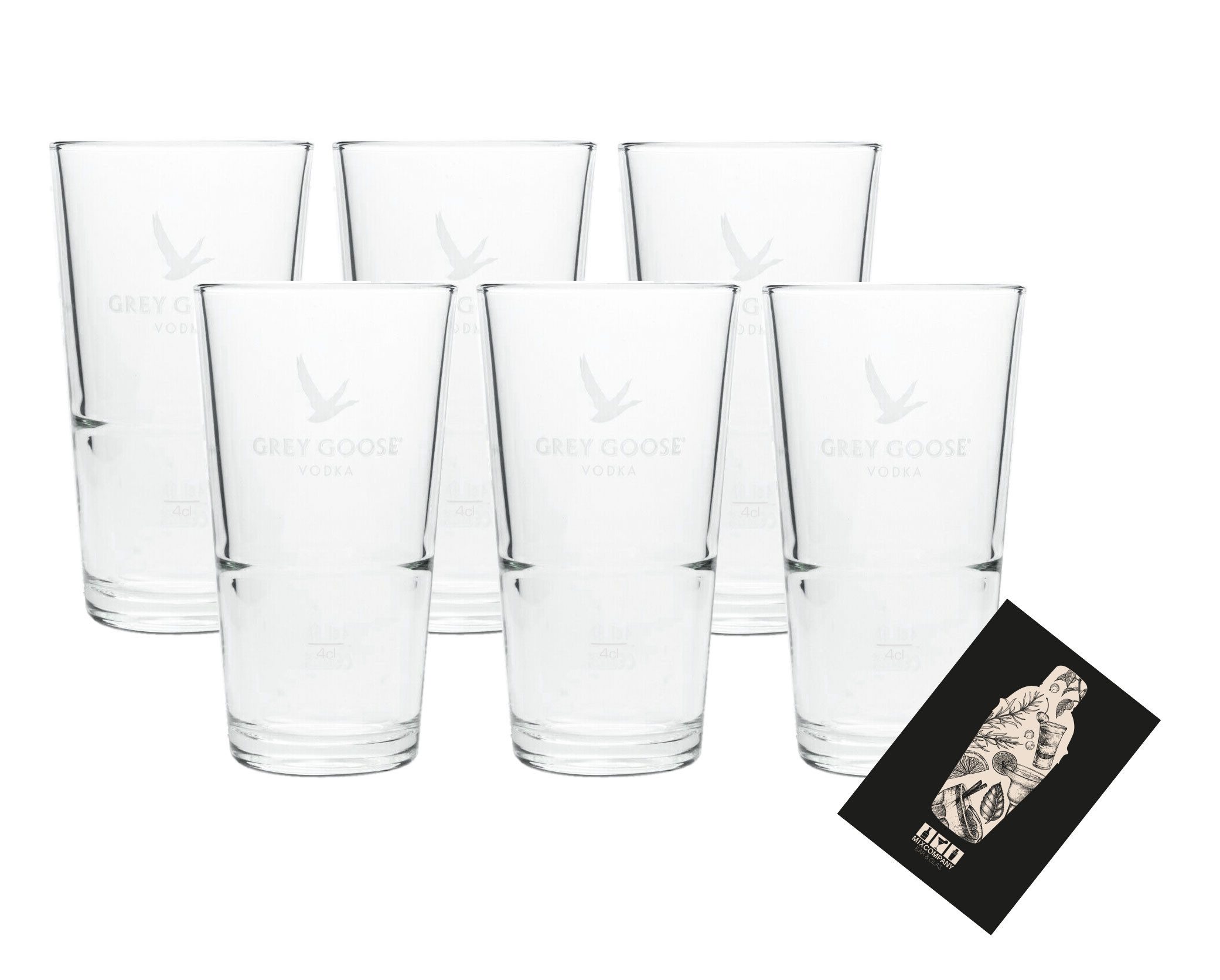 CL Longdrinkglas Grey Goose 6er Set Longdrinkglas 6x Glas Стекло 4cl geeicht Eichung