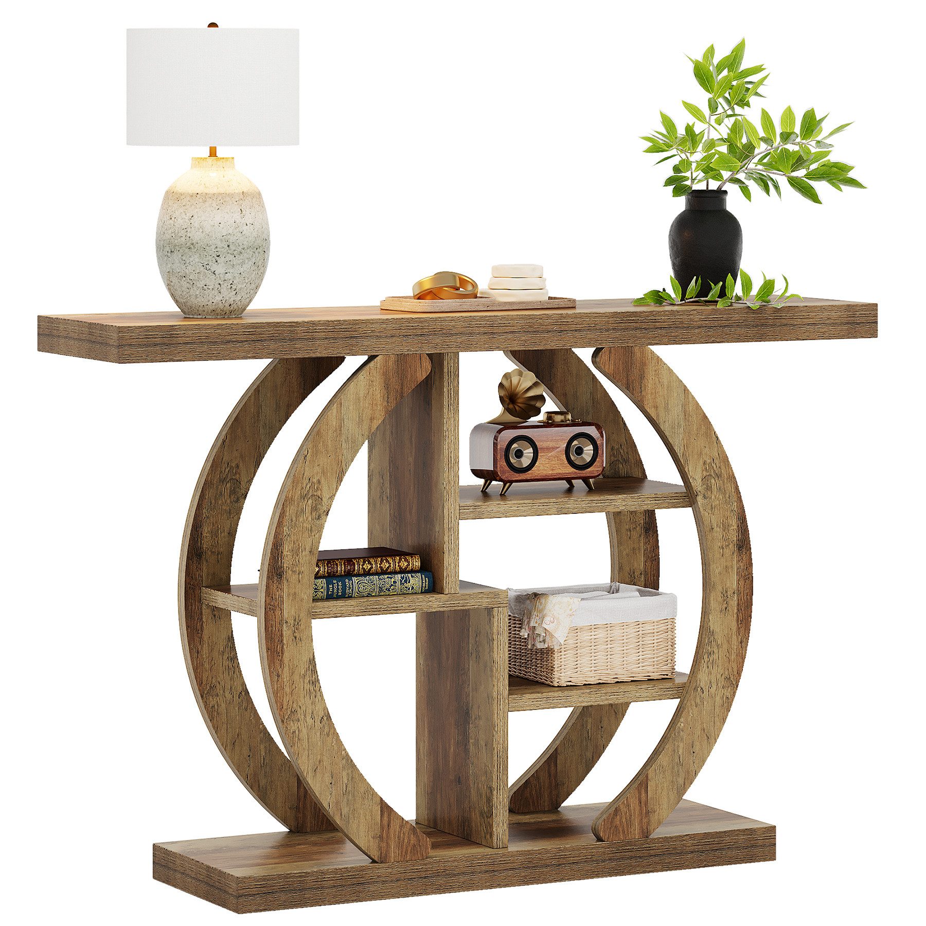 Tribesigns Konsolentisch 4-Tier Sofa Tisch, Holz günstig online kaufen