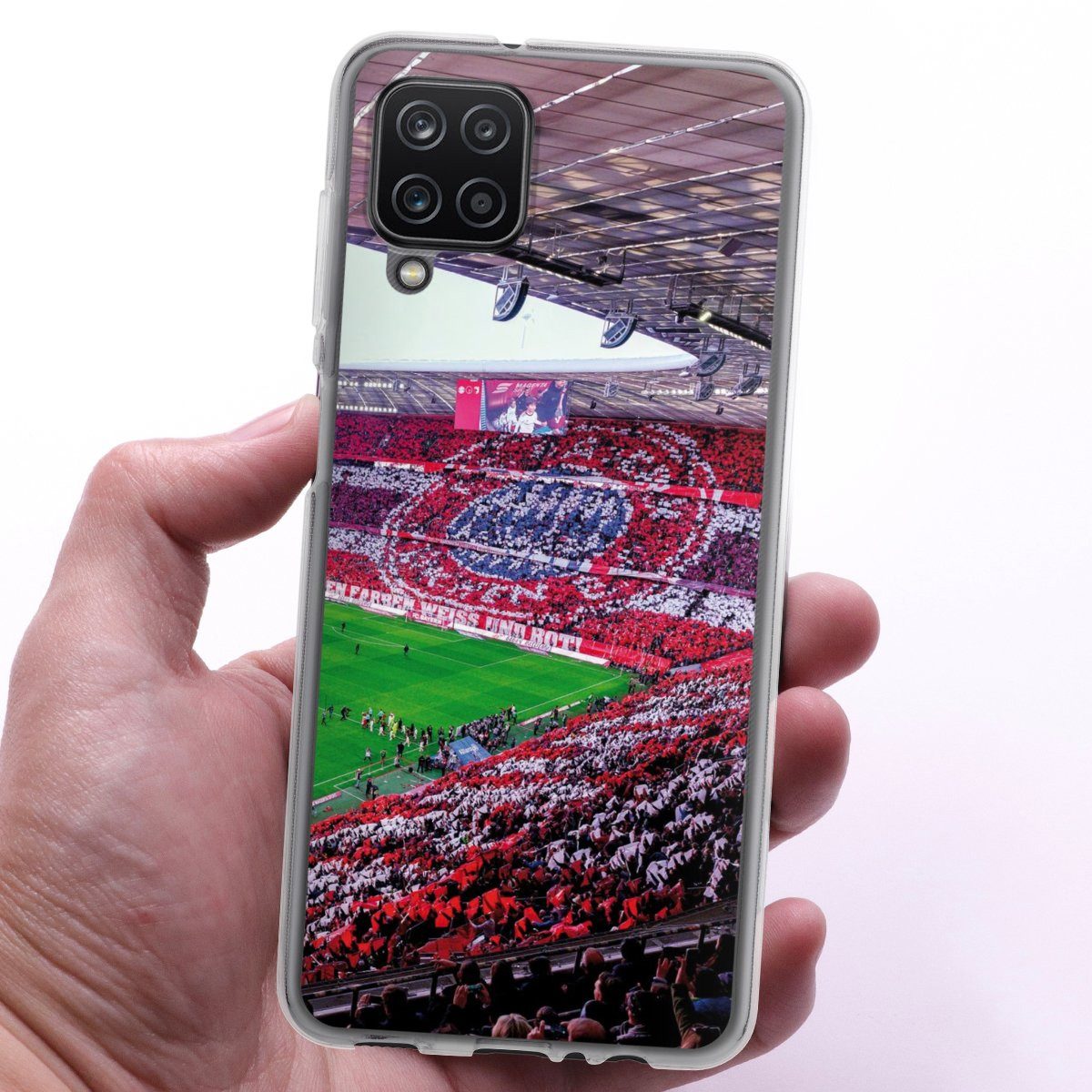 DeinDesign Handyhülle FCB Stadion FC Bayern München FCB Stadion Tribüne, Samsung Galaxy A12 Silikon Hülle Bumper Case Handy Schutzhülle