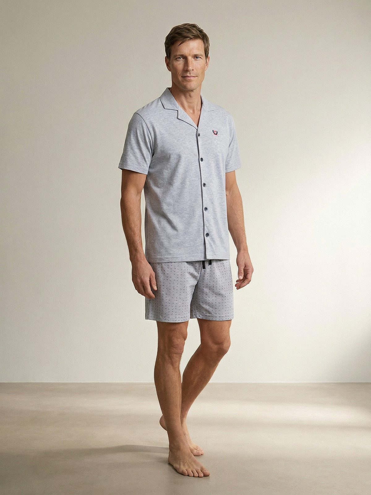 Henry Terre Shorty Pyjama Set Kurz - Karl Graphik Design Shorts günstig online kaufen