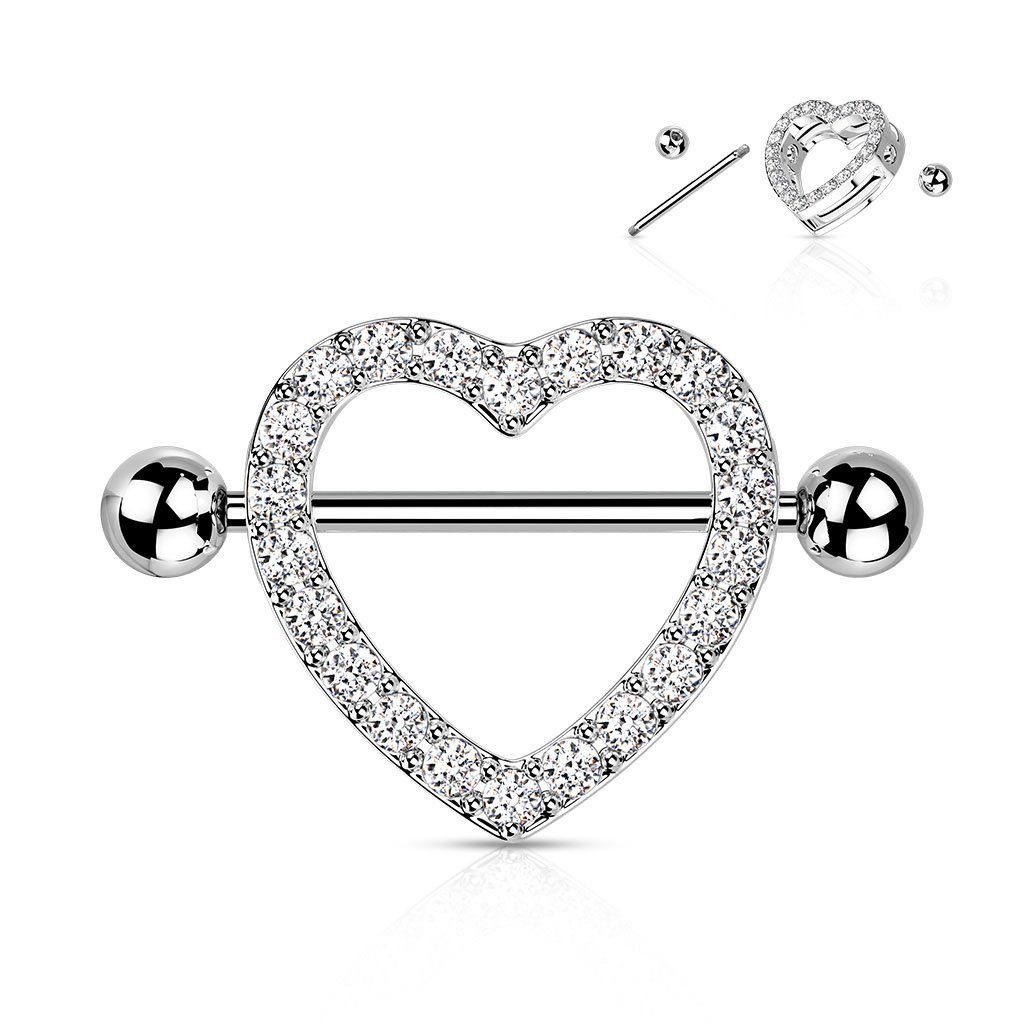 viva-adorno Brustwarzenpiercing Herz Zirkonia Nippelpiercing Brustpiercing, günstig online kaufen
