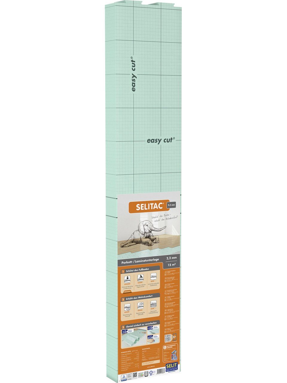 Selit Trittschalldämmplatte Selitac Dämmplatte Faltplatte 2,2 mm stark