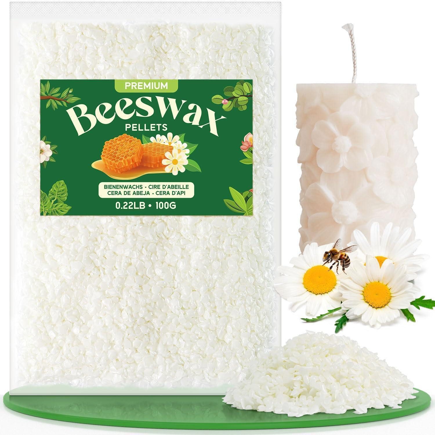 LuxusKollektion Bienenwachskerze Bienenwachs Bio Pastillen 100g Weiß