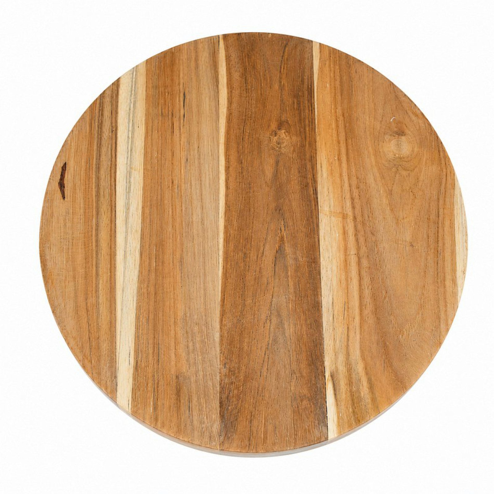 Koopman Blumenhocker SitzhockerTeakholz 42 cm Massiv Ø 30 cm Handmade Unperfekt (Stück, 1 St., Packung), Stabil, bis 70 Kg belastbar, fertig montiert, Schemel – Bild 5 von 5