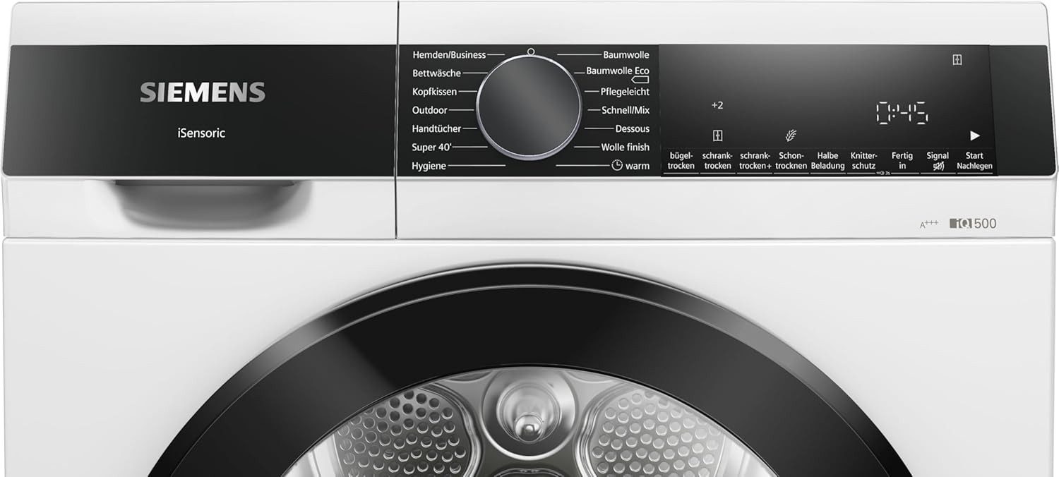SIEMENS Wärmepumpentrockner iQ500 WQ33G2D40, Effizient & schonend trocknen