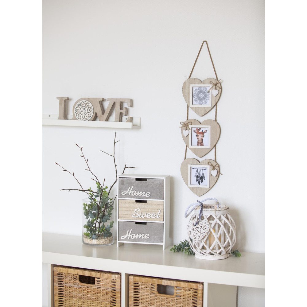 MICA Dekolicht Windlicht - mit Weide ummantelt - 21 cm - weiß günstig online kaufen