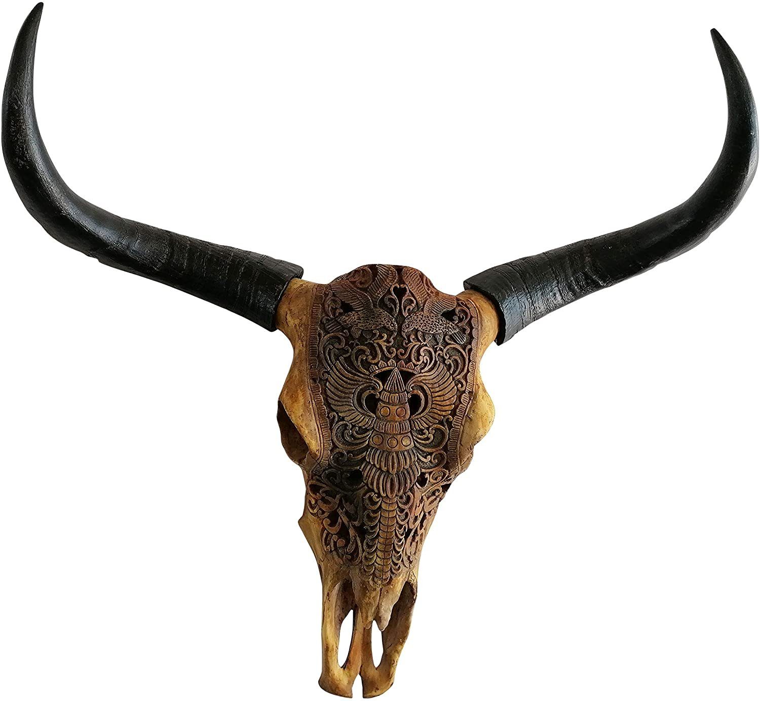 MichaelNoll Wanddekoobjekt Stierkopf Bullenschädel Polyresin Riesig - Wanddeko - Deko - XXL 72 cm