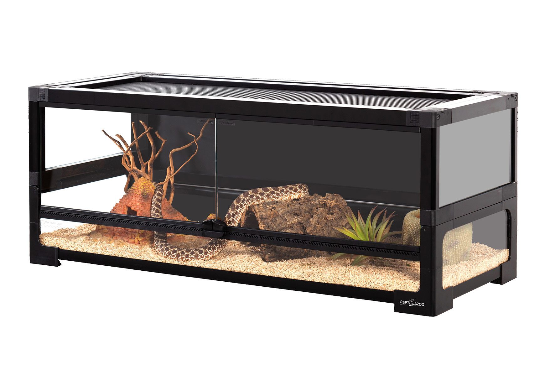 ReptiZoo Terrarium ReptiZoo Glasterrarium "easy-build", klappbar und verschickbar, 76,2x3