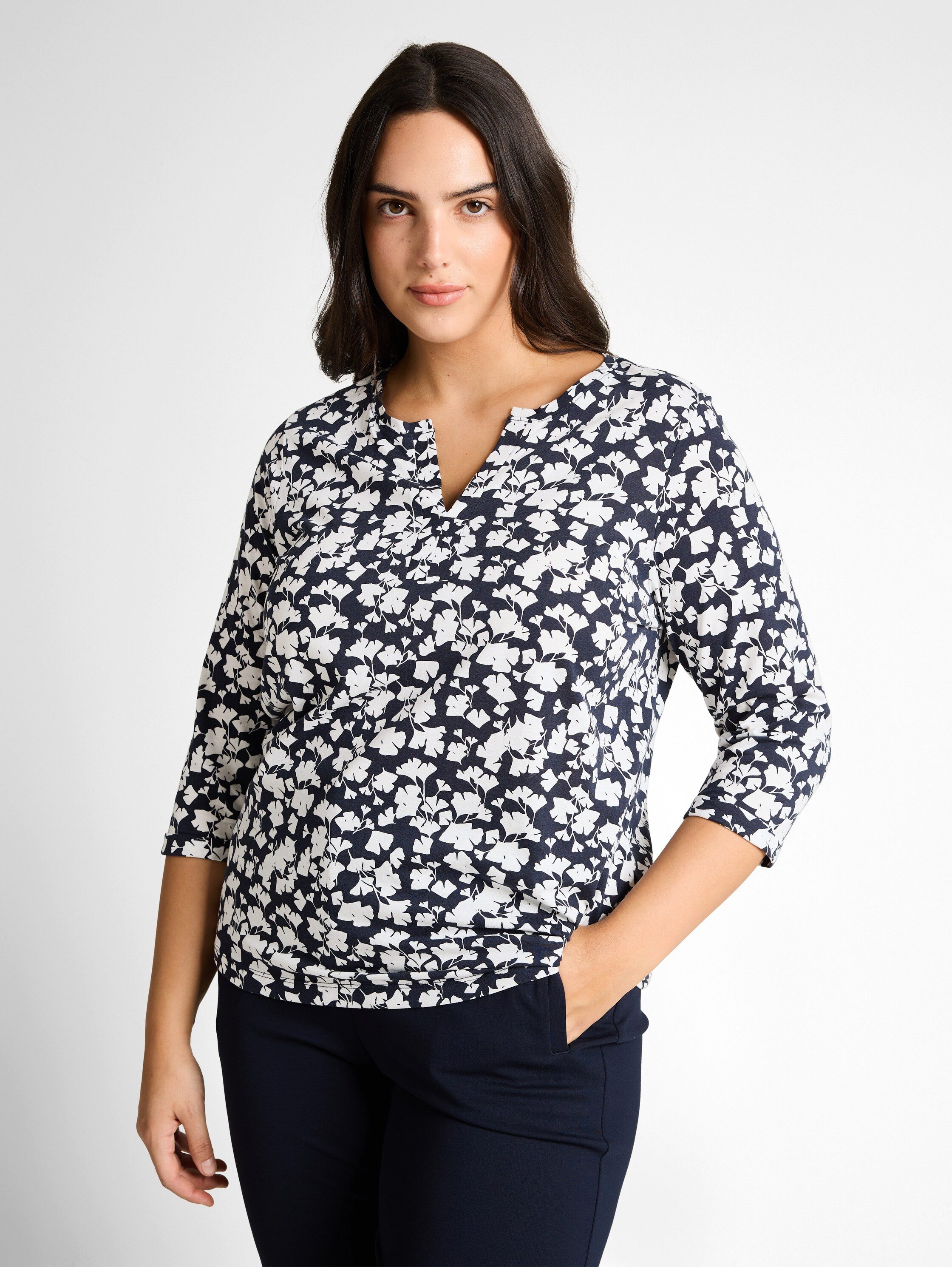 TOM TAILOR PLUS 3/4-Arm-Shirt mit All-Over Print