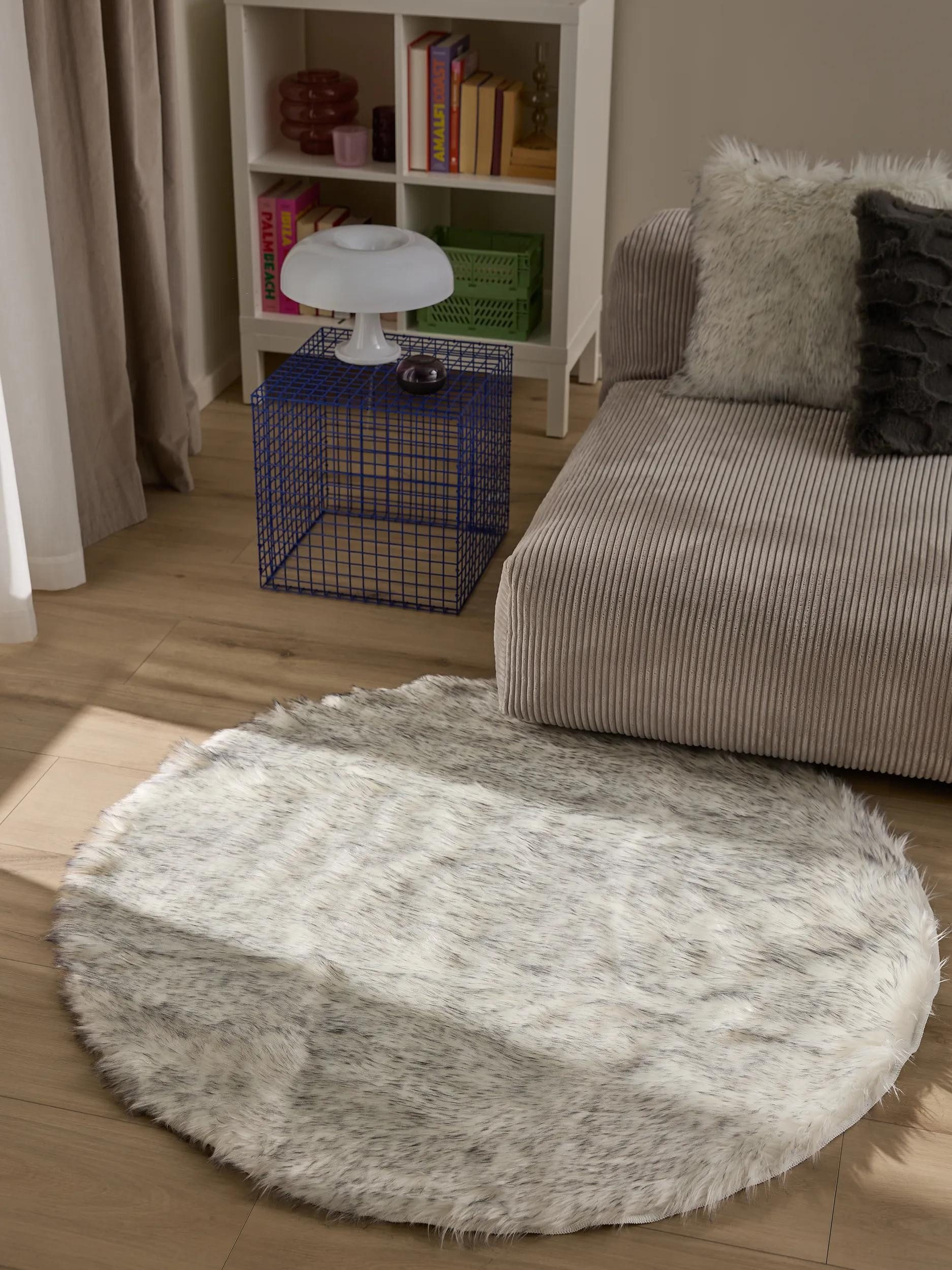 benuta Hochflor-Teppich Nanuk, rund, Höhe: 51 mm, Kunstfaser, Berber, Ethno-Style, Wohnzimmer