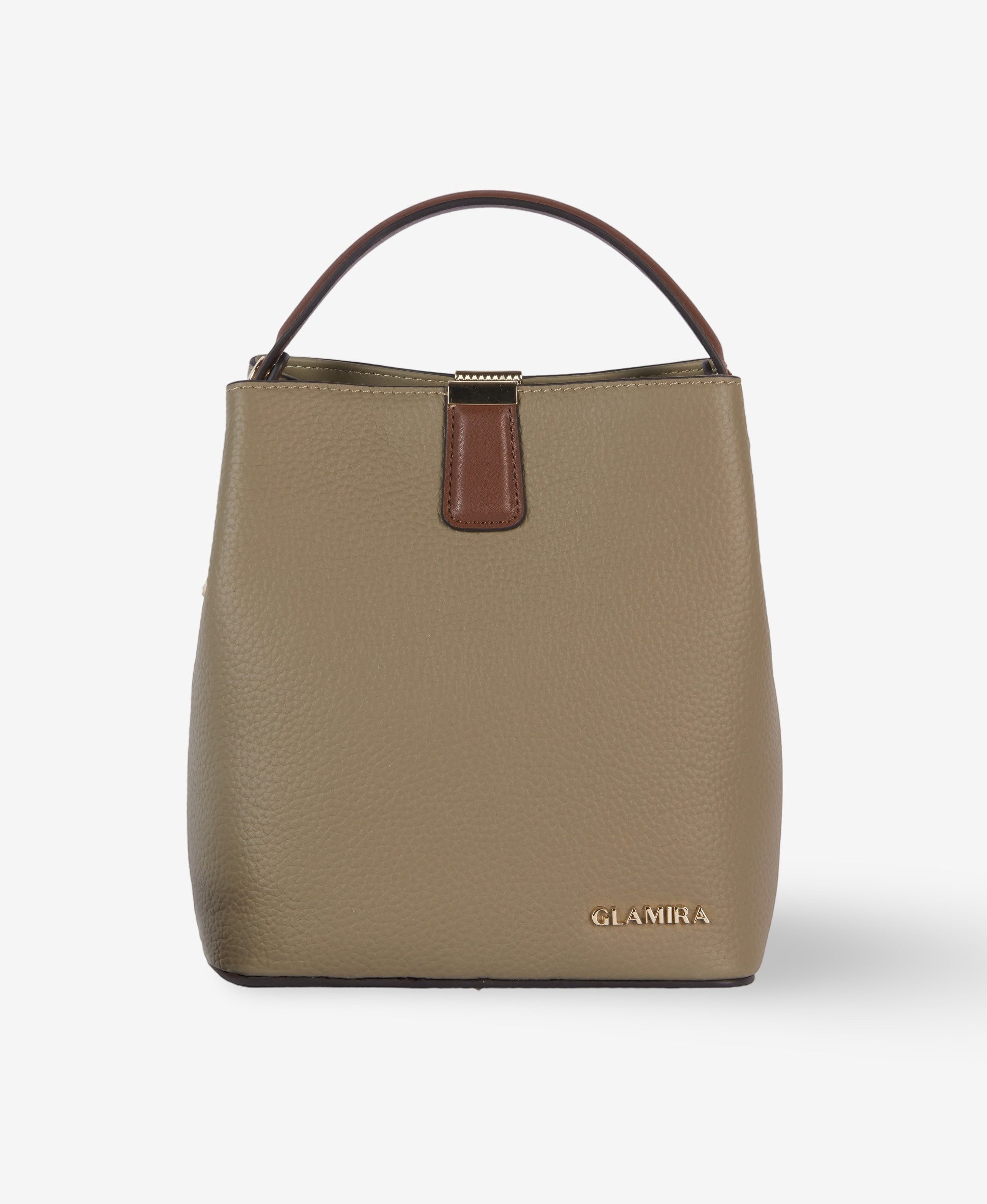 GLAMIRA Handtasche UrbanSphere Grau Handtasche mit Henkel (1-tlg), echt Leder, mit geräumigem Hauptfach