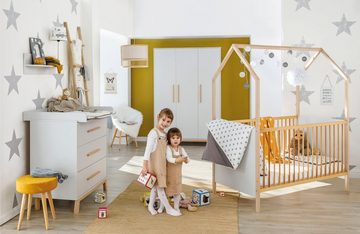 Schardt Babymöbel-Set Sienna Grey, (Spar-Set, 2-St., Hausbett, Wickelkommode), Made in Germany; mit Hausbett und Wickelkommode