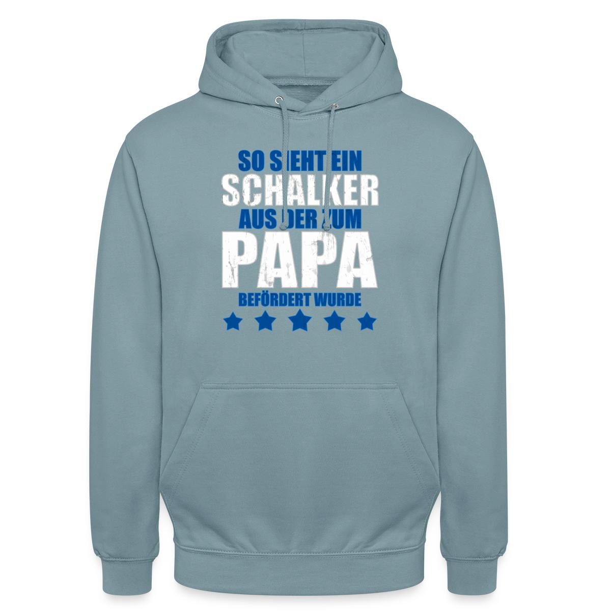 Spreadshirt Hoodie Schalker Papa Vatertag Geschenk Schalke Fan Unisex Hoodie (1-tlg) Unisex-Schnitt: Sitzt bei Männern körpernah, bei Frauen weit