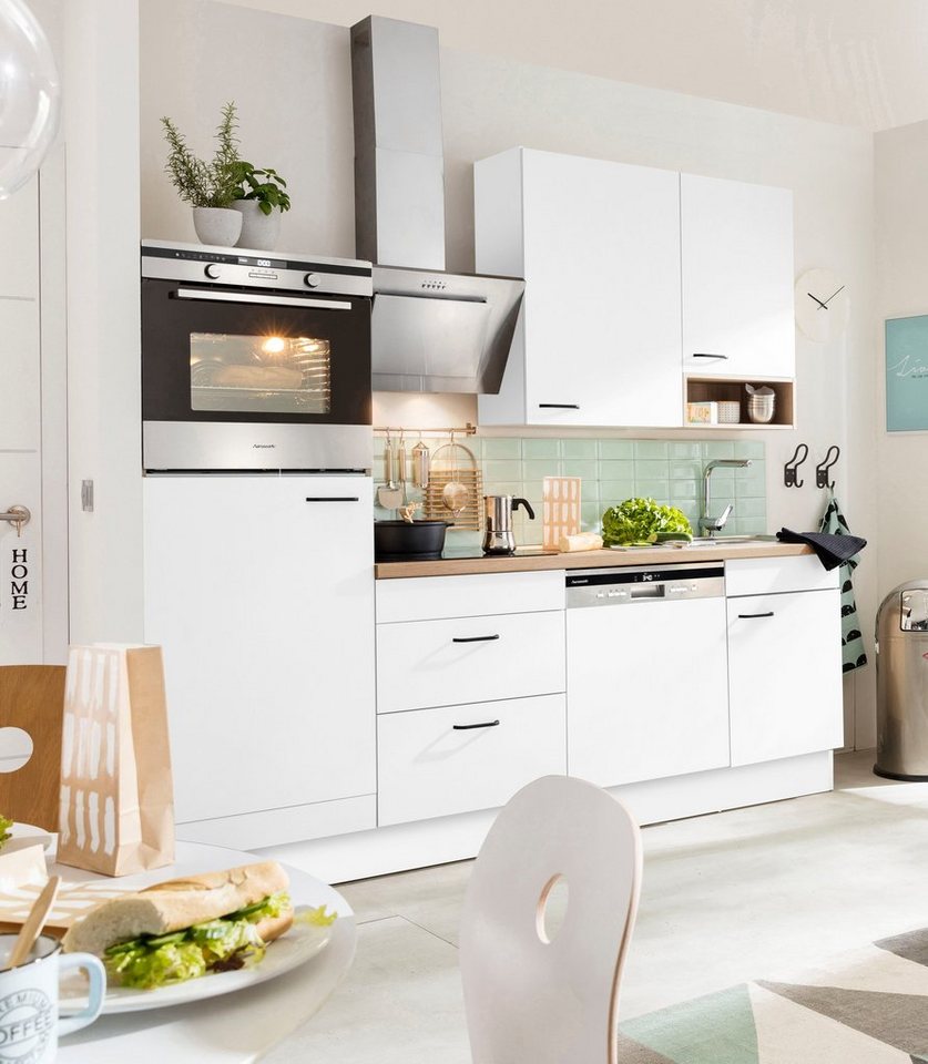 OPTIFIT Küchenzeile Elga, Premium-Küche, Soft-Close-Funktion, großen  Vollauszügen, Breite 230 cm