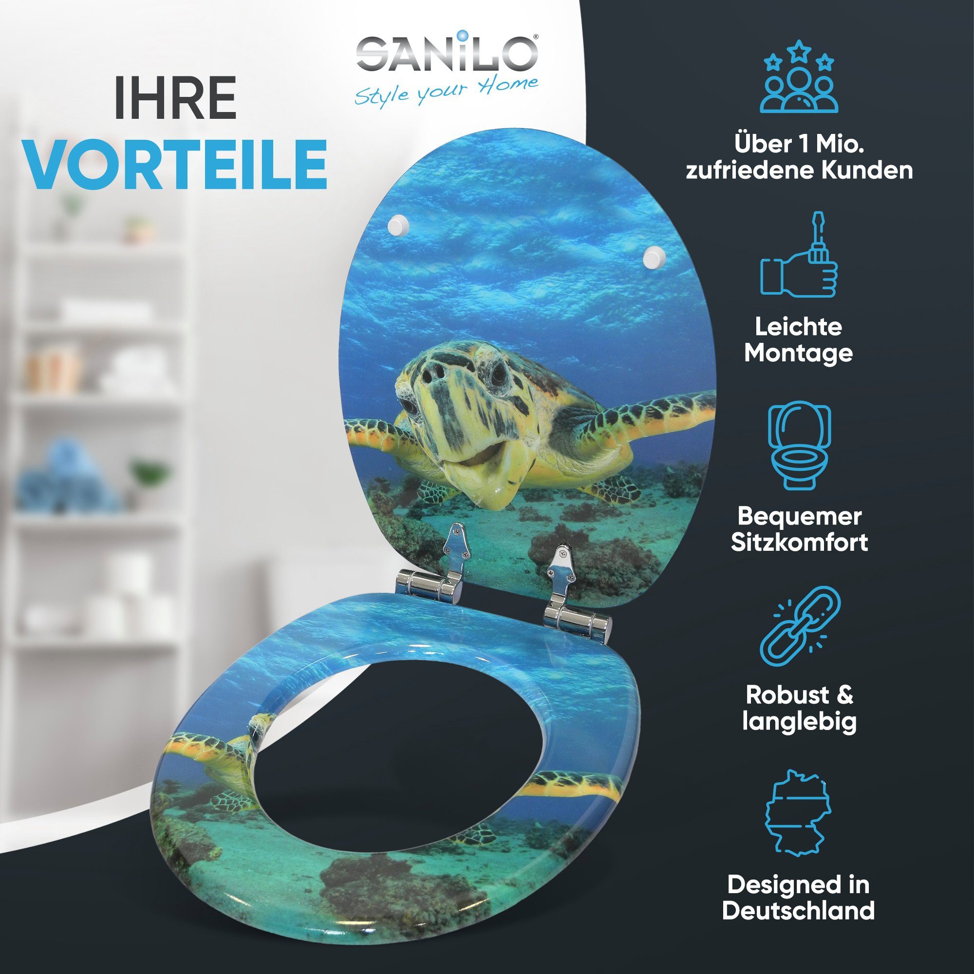 Sanilo WC-Sitz Schildkröte, mit Absenkautomatik, hochwertig günstig online kaufen