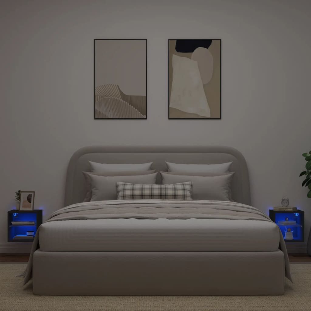 vidaXL TV-Wand TV-Wandschränke mit LED-Leuchten 2 günstig online kaufen