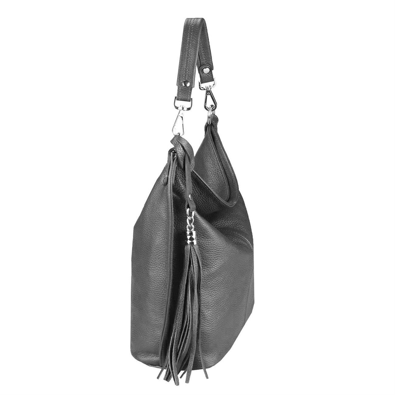 ITALYSHOP24 Schultertasche MADE IN ITALY XL Damen Nappa Leder Handtasche Shopper Umhängetasche, große 3xFach geteiltes Hauptfach, Freizeit Abend Reise Sport Urlaub