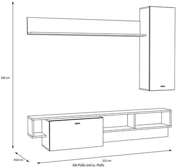 FORTE Wohnwand Argymir, Breite ca. 225 cm