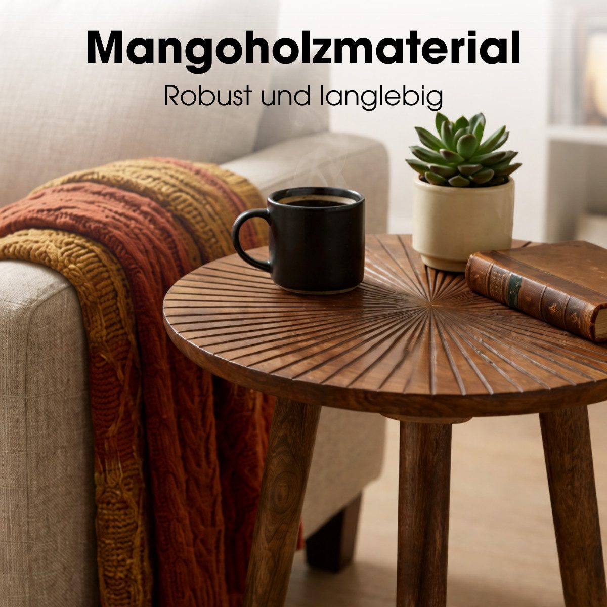 Mica Decorations Beistelltisch Mica Decorations Pomante Beistelltisch – Mangoholz – Bild 5 von 5