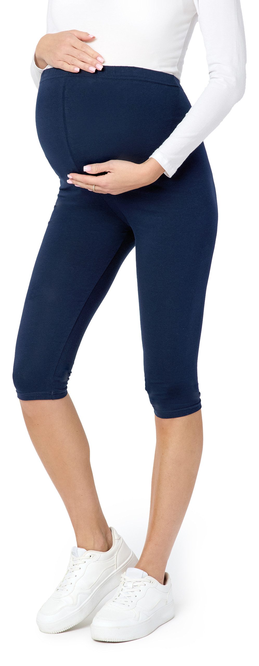 Be Mammy Umstandsleggings 3/4 Umstandhose BE20-229 (1-tlg) aus Baumwolle