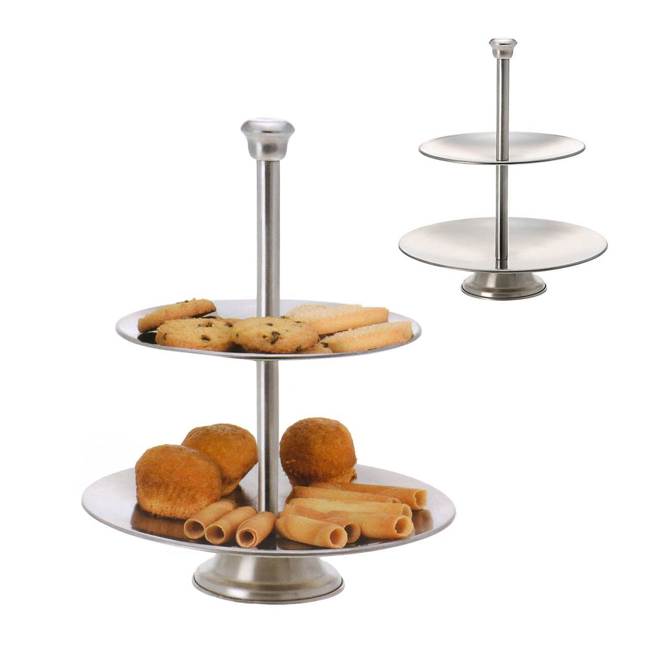 Bubble-Store Etagere Servierständer, Edelstahl, (Hx) ca. 26 x 20,7 / 16 cm), Etagere 2 Ebenen aus Edelstahl