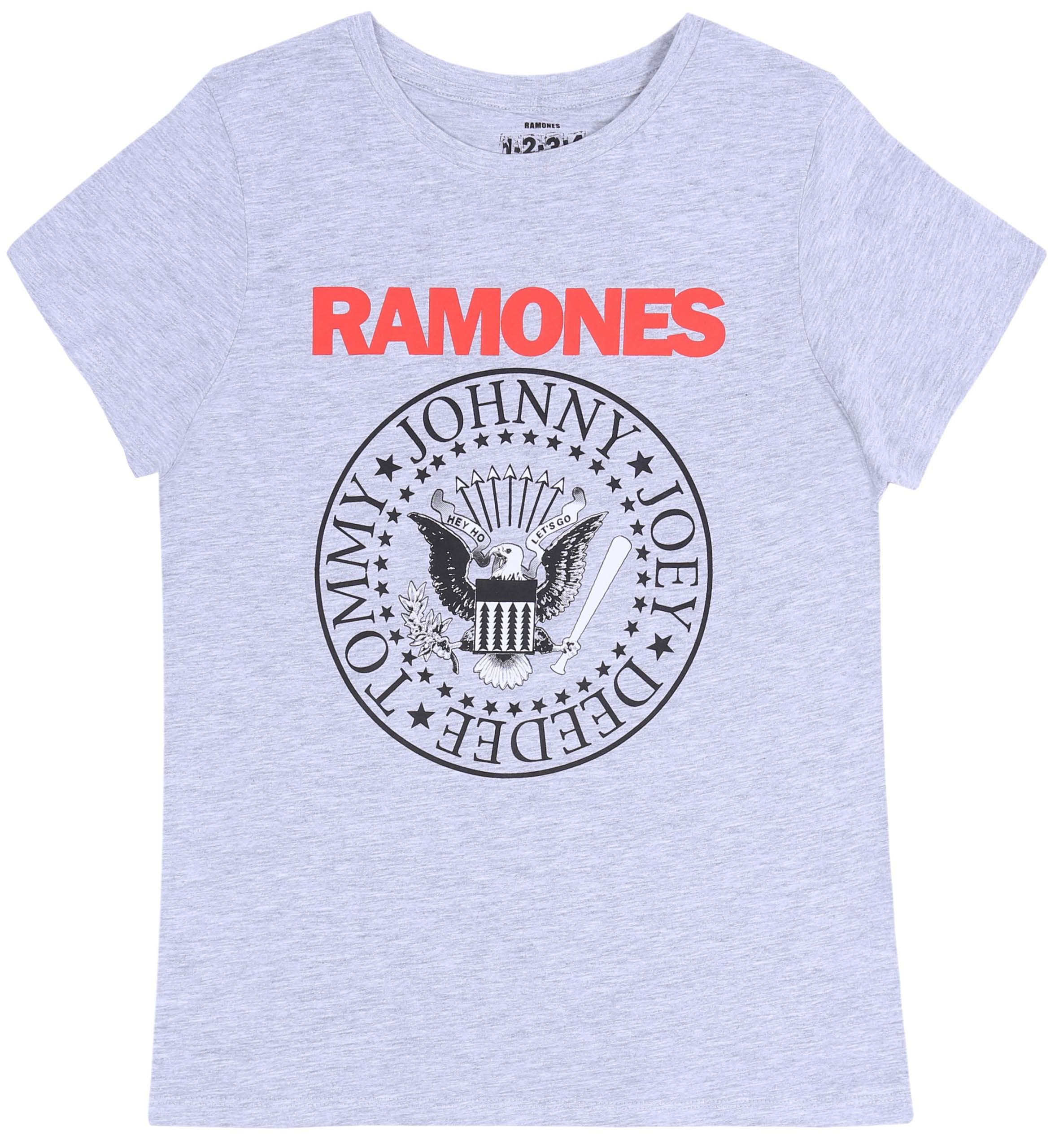 Kurzarmbluse Graues T-Shirt Ramones S