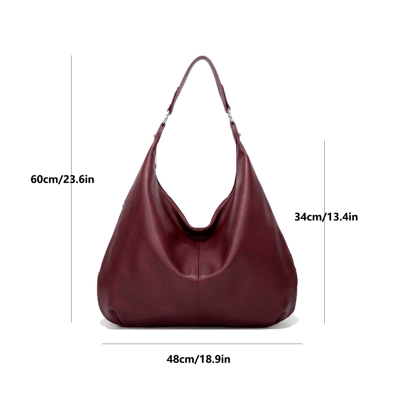 FOUORTUNATE-BEE Schultertasche Damen Tote Bag Vintage PU-Kunstleder Handtasche (Schultertasche mit Reißverschluss)