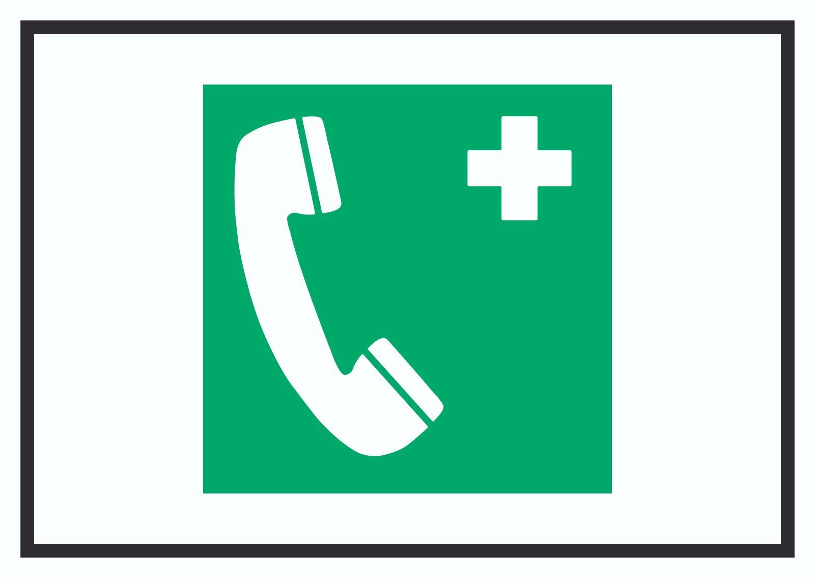 HB-Druck Hinweisschild Notruftelefon Symbol Schild, wetterfest, stabil, UV-beständig, kratzfest