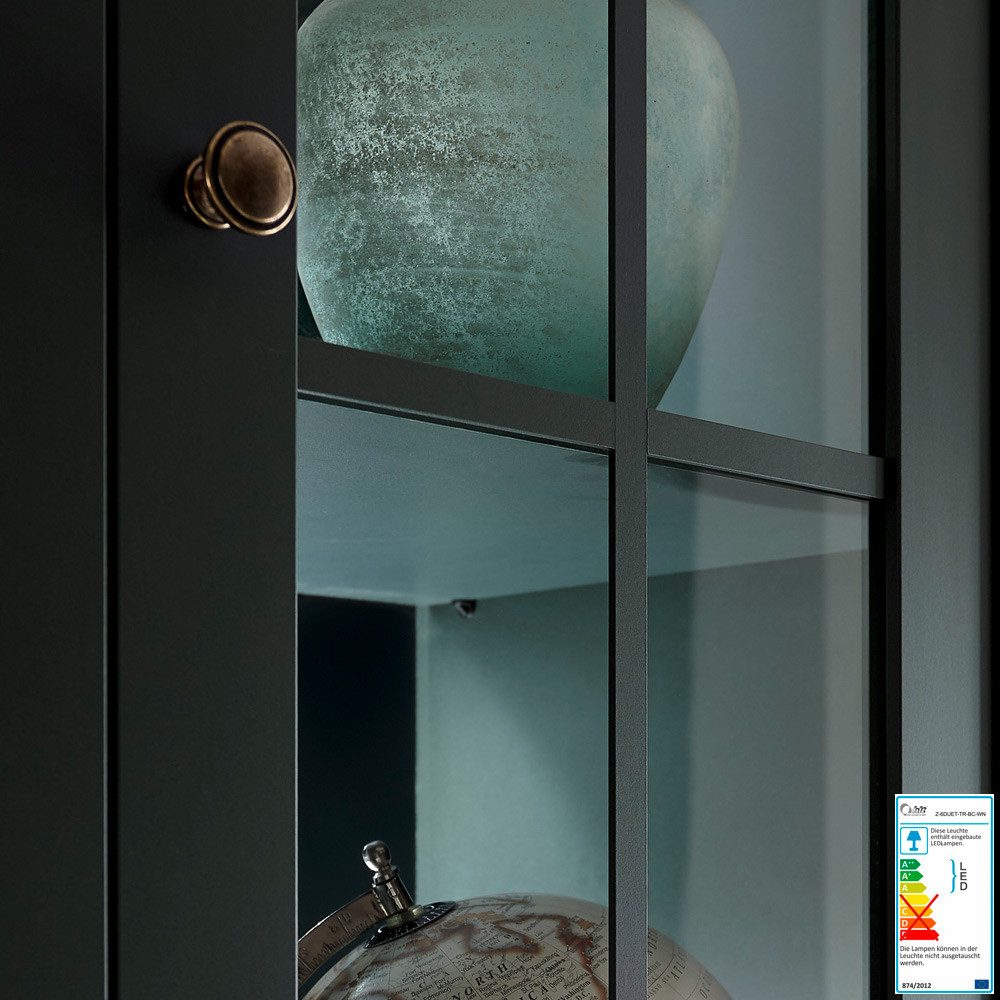 Lomadox Buffet ATHEN-61 Buffetschrank Schrankvitrine Küchenbuffet Landhaus 130cm breit grün