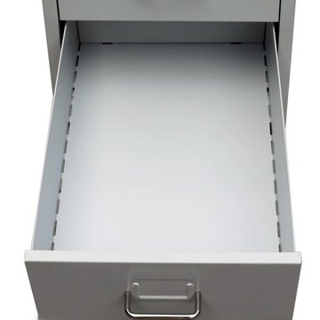 möbelando Rollcontainer 3007187, (LxBxH: 28x41x68,5 cm), aus Stahl in Grau mit 5 Schubladen