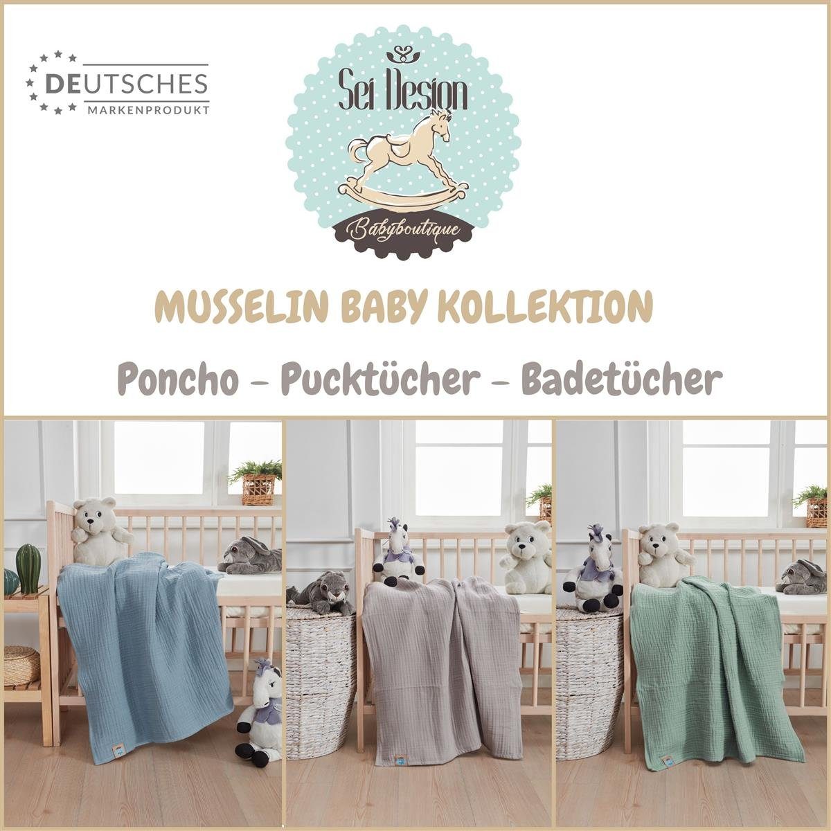 Design - Geschenkverpackung 4-lagig SEI 80x80, Spucktuch Puckdecke), inkl. Musselin (Kuscheldecke