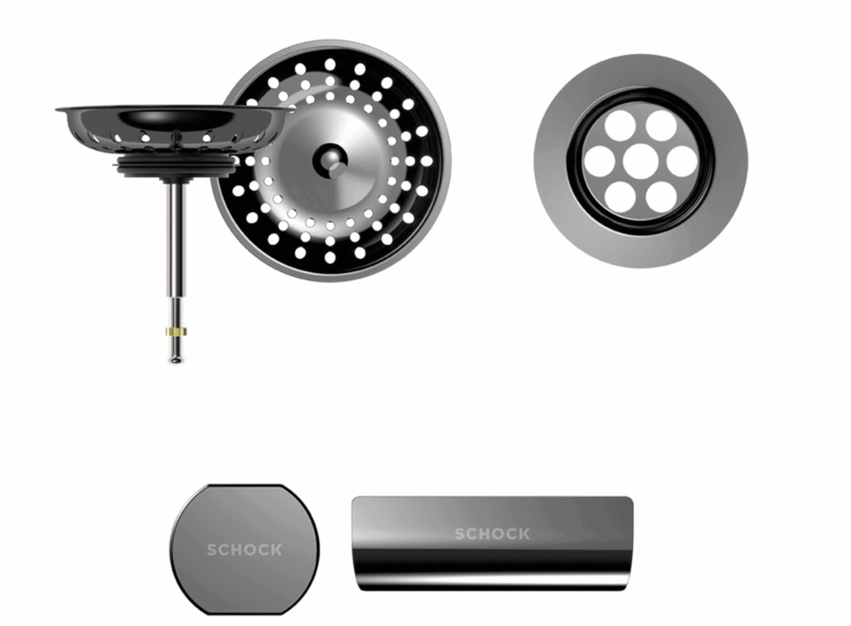 Schock Einbauspüle SCHOCK Sichtteile Gunmetal zu Horizont D-100S, inkl. Ab- Überlauf