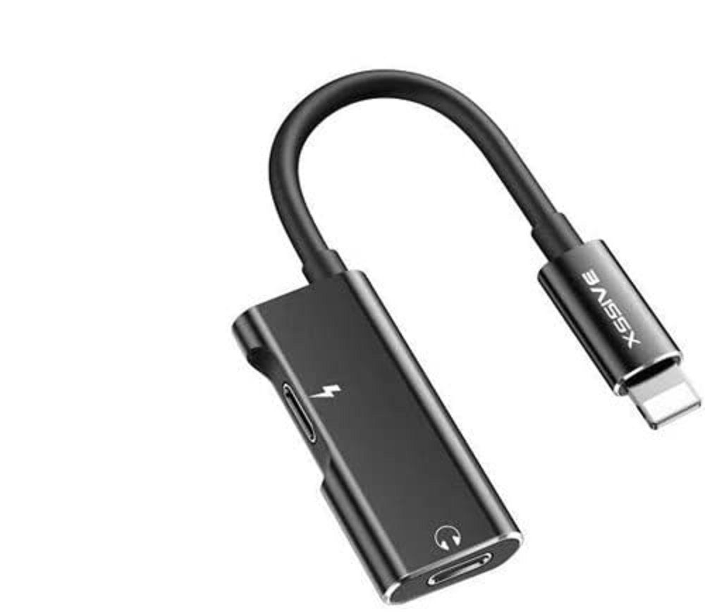 2in1 Adapter 3.5mm Jack + Ladeadapter kompatibel mit iOS 2.4A Audio-Adapter