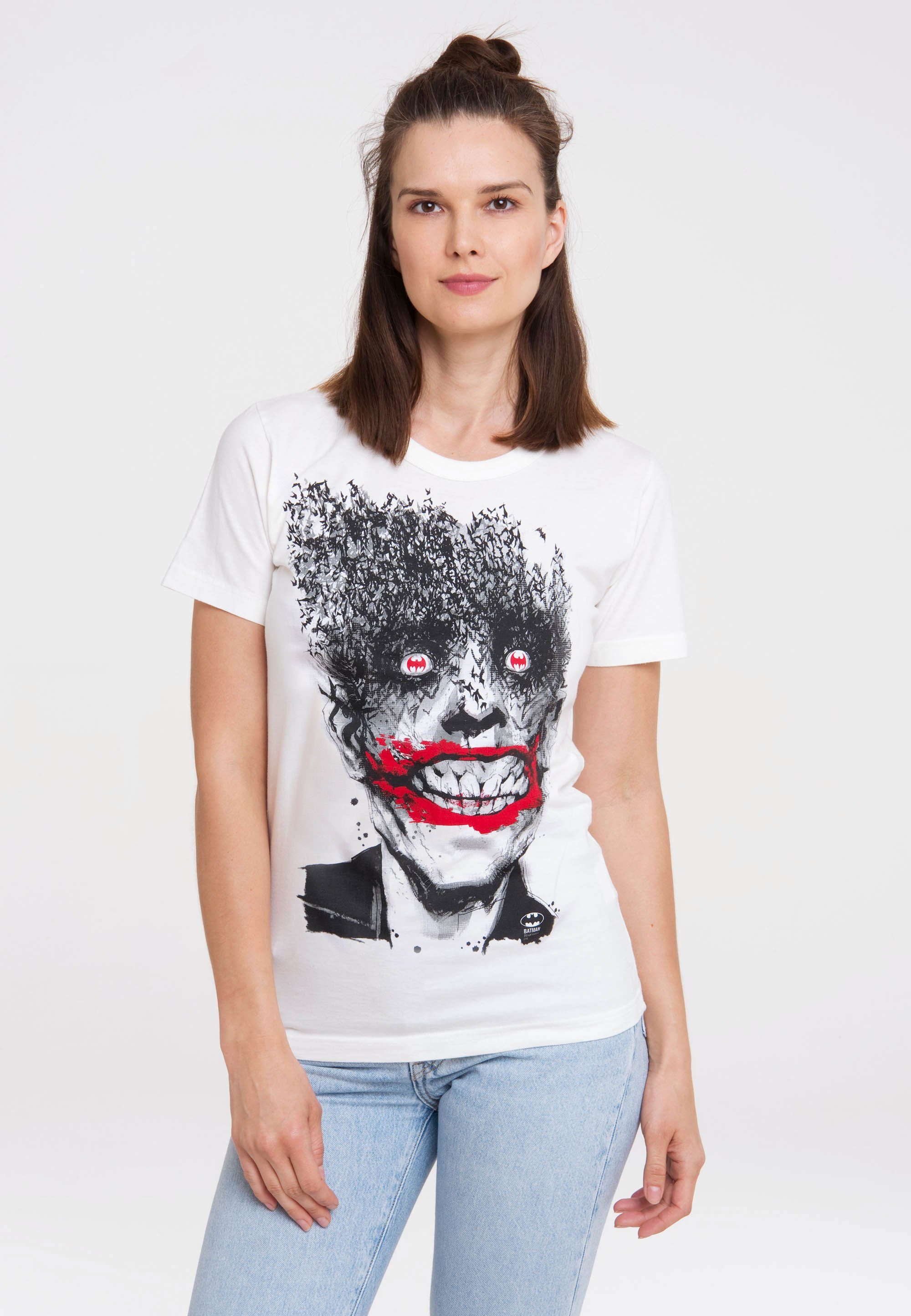 LOGOSHIRT T-Shirt Batman - Joker Bats mit trendigem Superschurken-Print