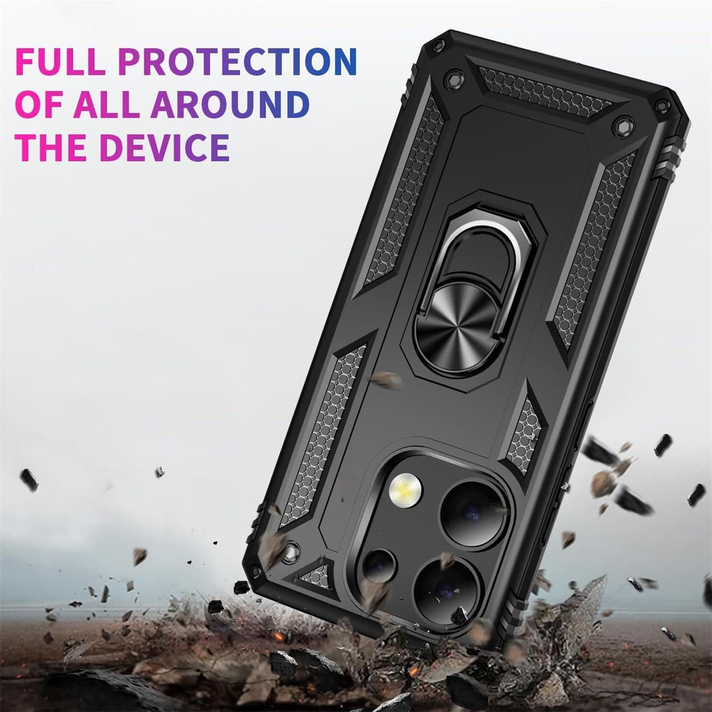 CoolGadget Handyhülle Armor Shield Case für Xiaomi Redmi Note 13 6,67 Zoll, Outdoor Cover Magnet Ringhalterung Handy Hülle für Redmi Note 13 4G – Bild 5 von 5