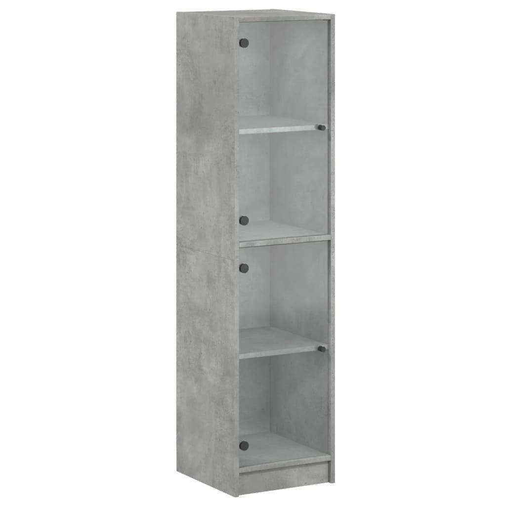 vidaXL Highboard Highboard mit Glastüren Betongrau 35x37x142 cm (1 St) günstig online kaufen