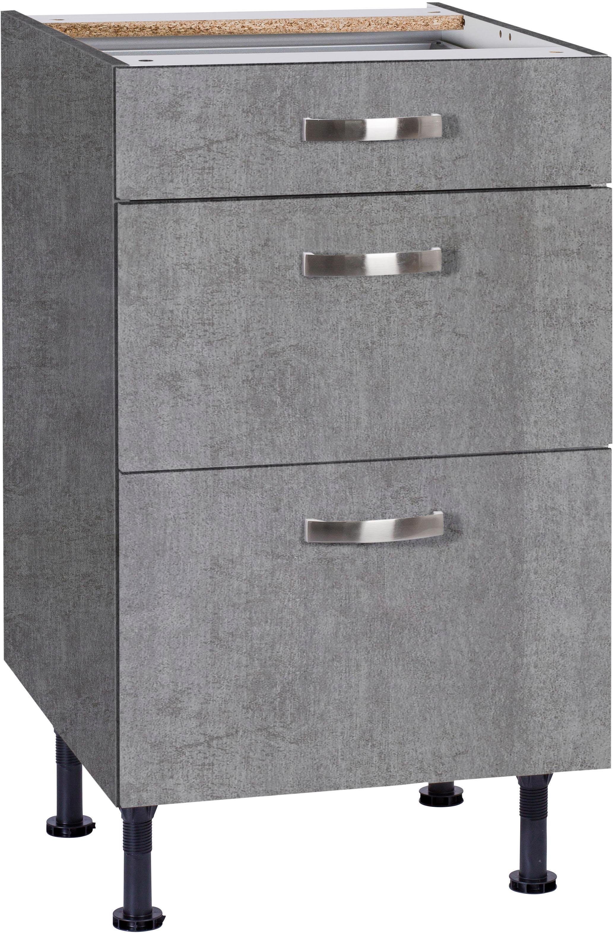 OPTIFIT Unterschrank Cara Breite 50 cm, mit Vollauszügen und Soft-Close-Funktion beton/beton | beton