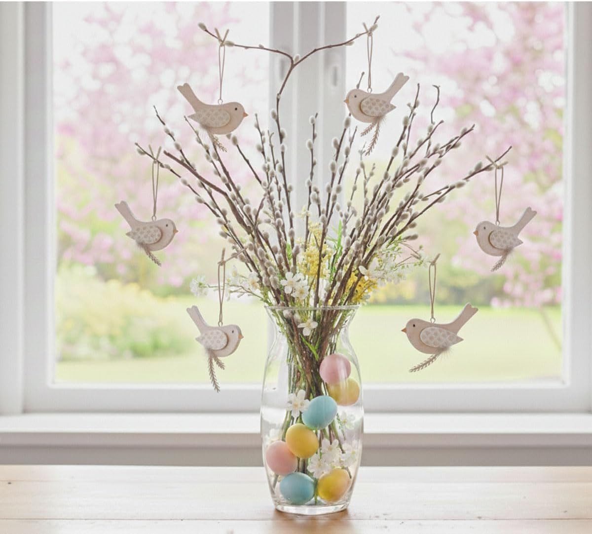 LB H&F Lilienburg Dekohänger 6er SET Anhänger Vogel Frühling Frühlingsdeko Deko Frühjahr Dekoration (zum Hängen aufhängen natürlich Herbst Osterhänger Osteranhänger Sommer Dekoaufhänger Holzaufhänger Hängedekoration Fensteranhänger Anhänger Hänger Geschenk Idee basteln selber machen dekorieren kaufen Mitbringsel Muttertag Herbst Herbstdeko Sommer Dekoast Zweig Astbündel, Frühlingshänger Frühlingsanhänger Osterstrauß Osterstrauch), Ostern Osterdeko Fensterhänger Dekohänger Holz Holzanhänger