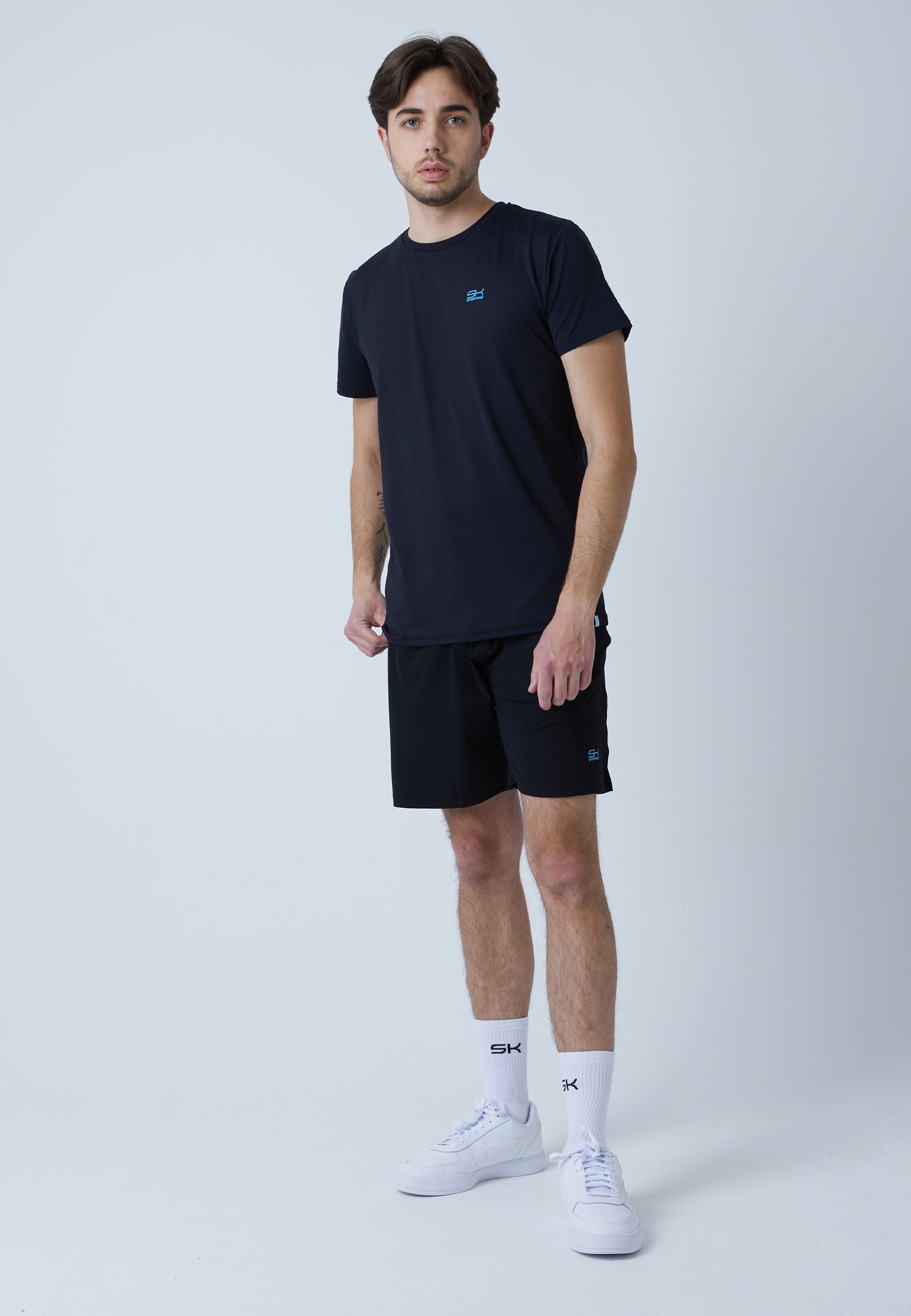 Rundhals schwarz SPORTKIND T-Shirt Jungen Funktionsshirt Herren & Tennis