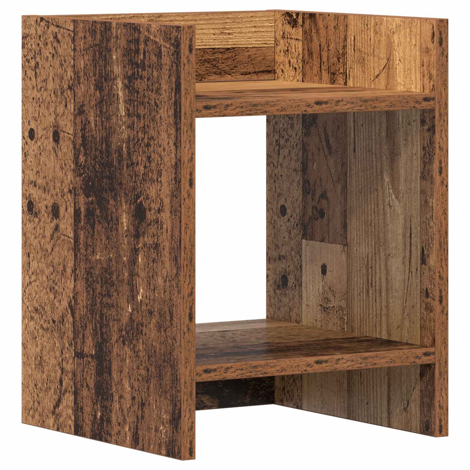 vidaXL Blumenständer Pflanzenständer mit Regal Altholz 30 x 30 x 40 cm Holzwerkstoff (1 St)