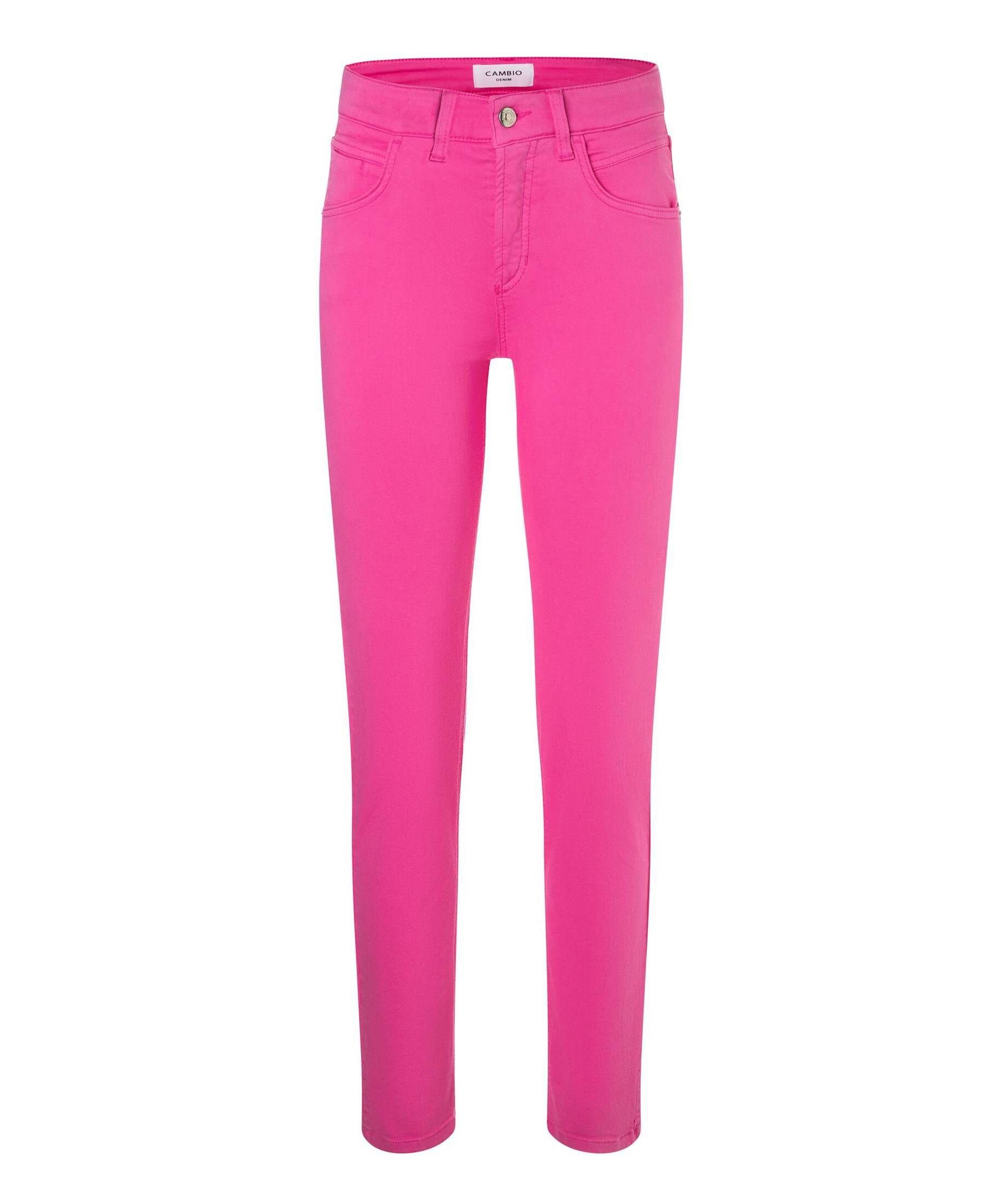 Cambio Culotte Damen Jeans PINA pink (71) (1-tlg) Fit Slim verkürzt