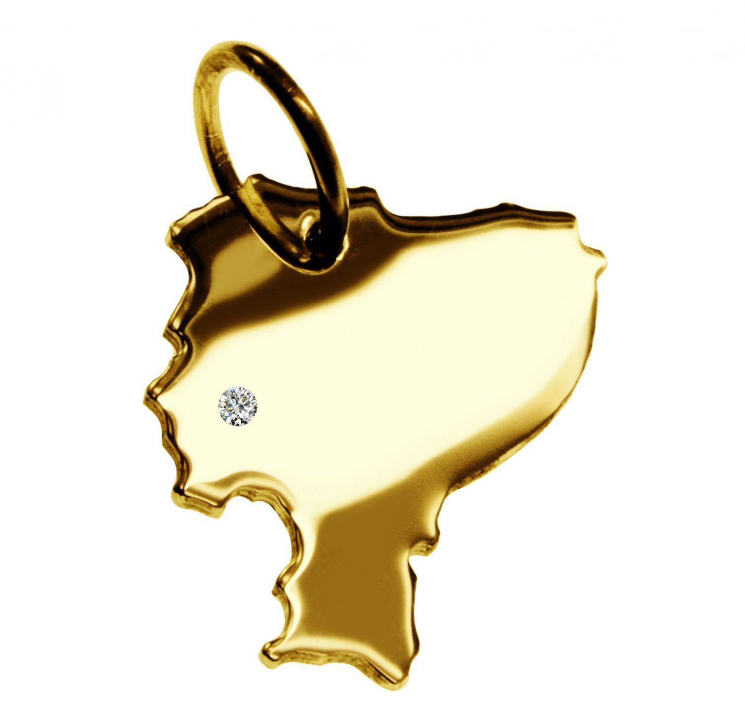 Kettenanhänger Anhänger Ecuador mit Brillant am Wunschort 585 Gelbgold