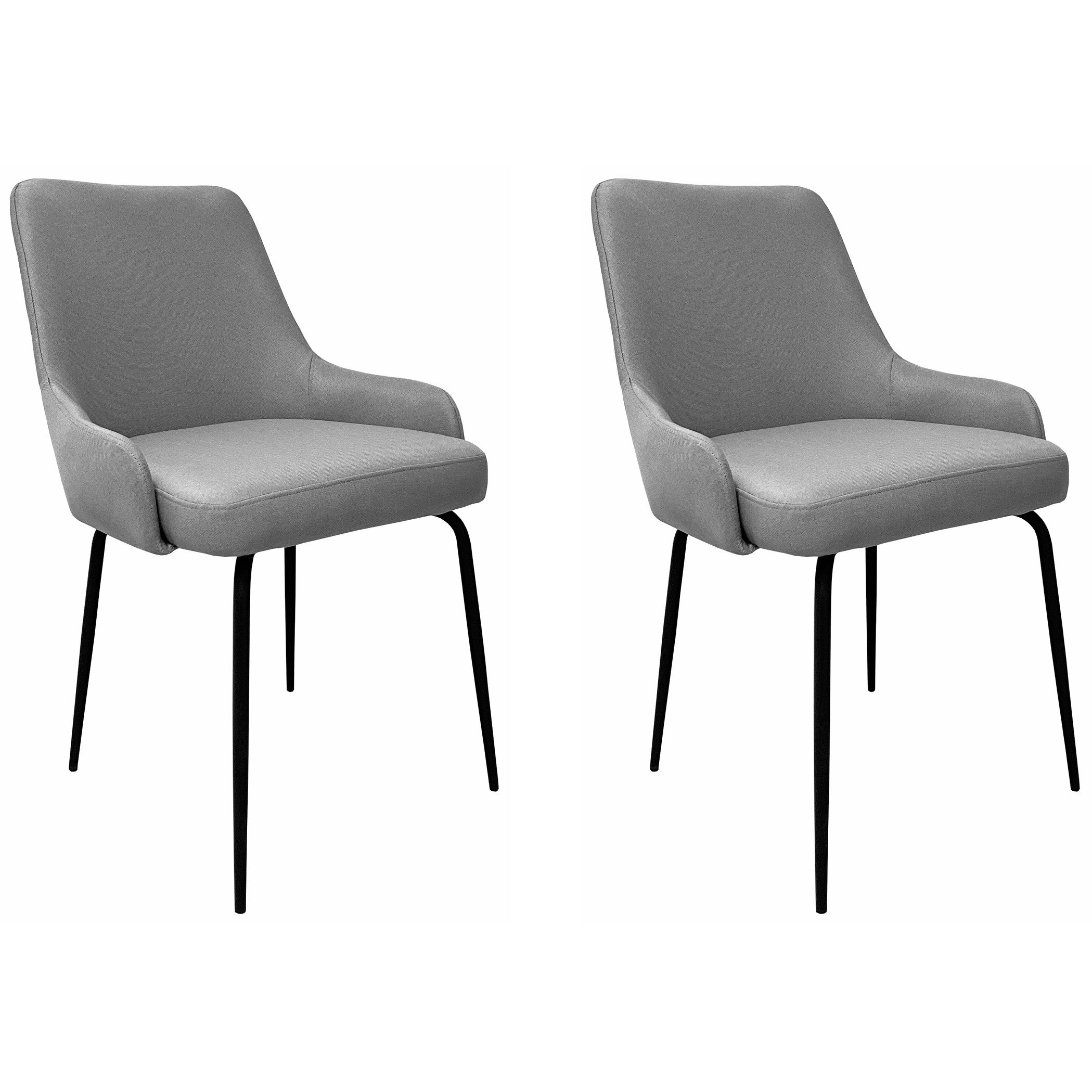 freiraum 4-Fußstuhl Rome, (2er-Set) in Grau, Stoff - 56x83x63cm (BxHxT)