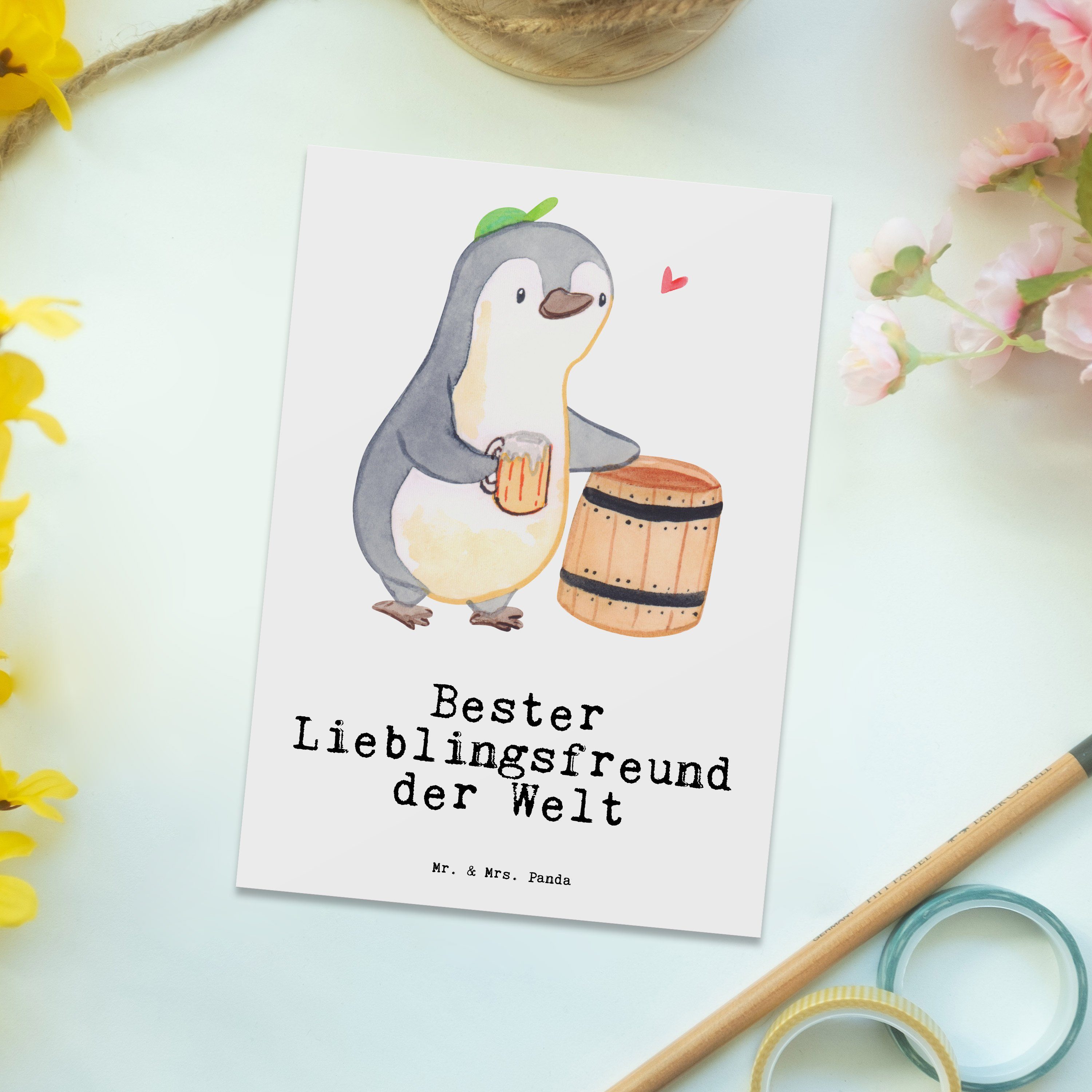 Grußkarte Mr. Einladung, Partner, Postkarte Pinguin Mrs. Geburtstagsgeschenk, Bester & Geschenk, Geschenkidee, Lieblingsfreund Liebe, - - der Welt Geschenkkarte, Panda Weiß