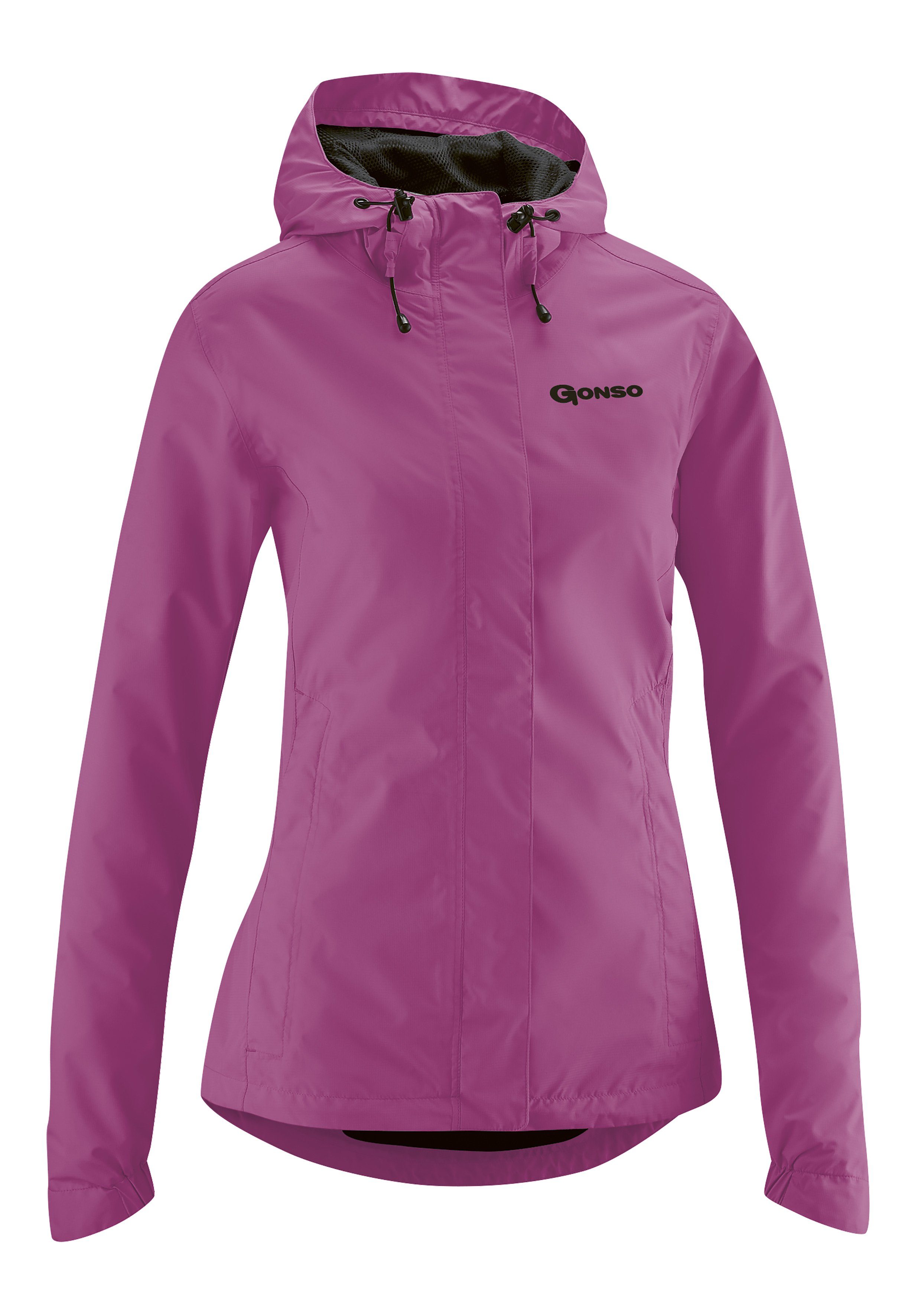 Gonso Fahrradjacke Sura Light Damen Regenjacke wind- und wasserdicht, Radjacke mit Kapuze lila