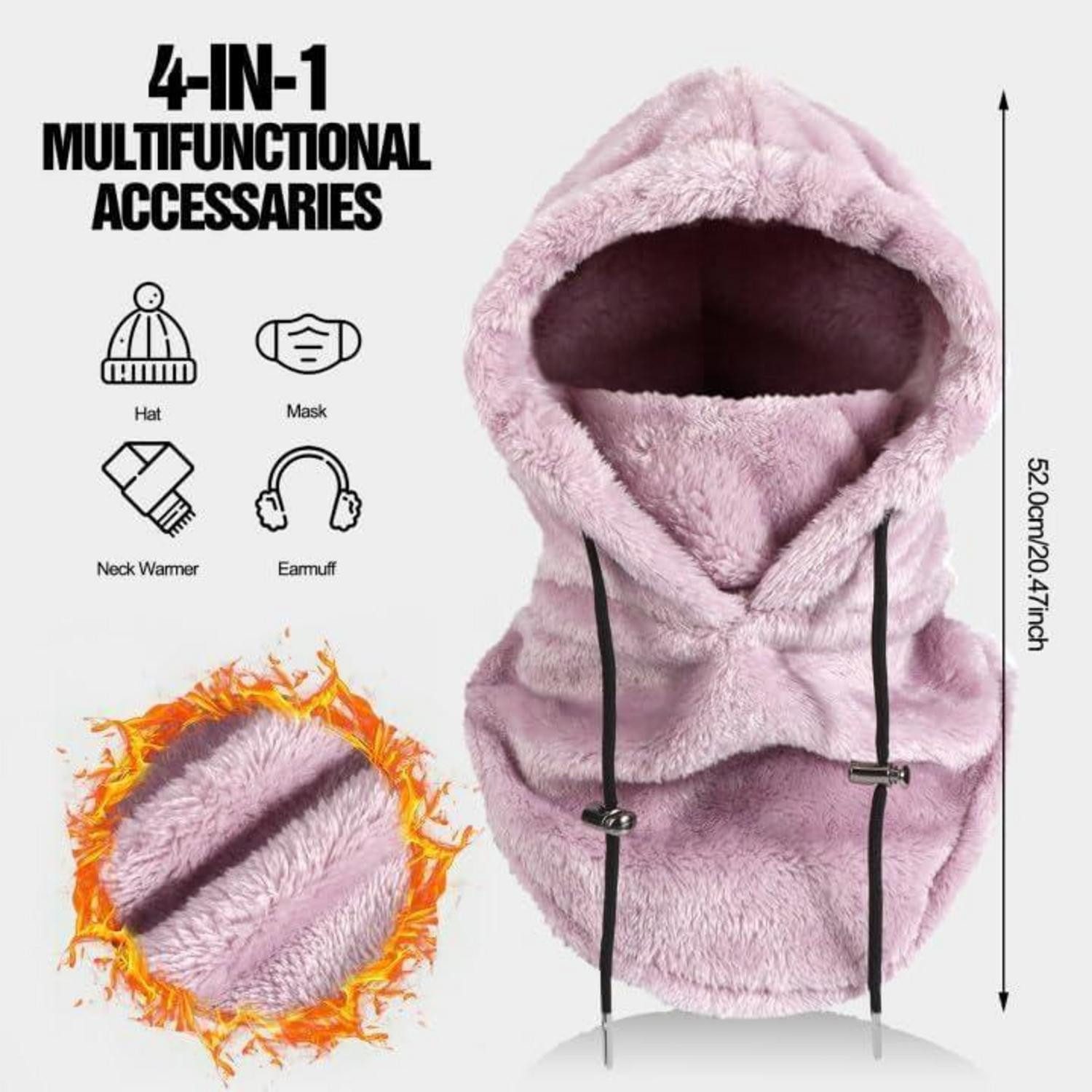 LuxusKollektion Sturmhaube Sturmhaube Thermo Fleece Winddicht Skimaske Halswärmer Lila