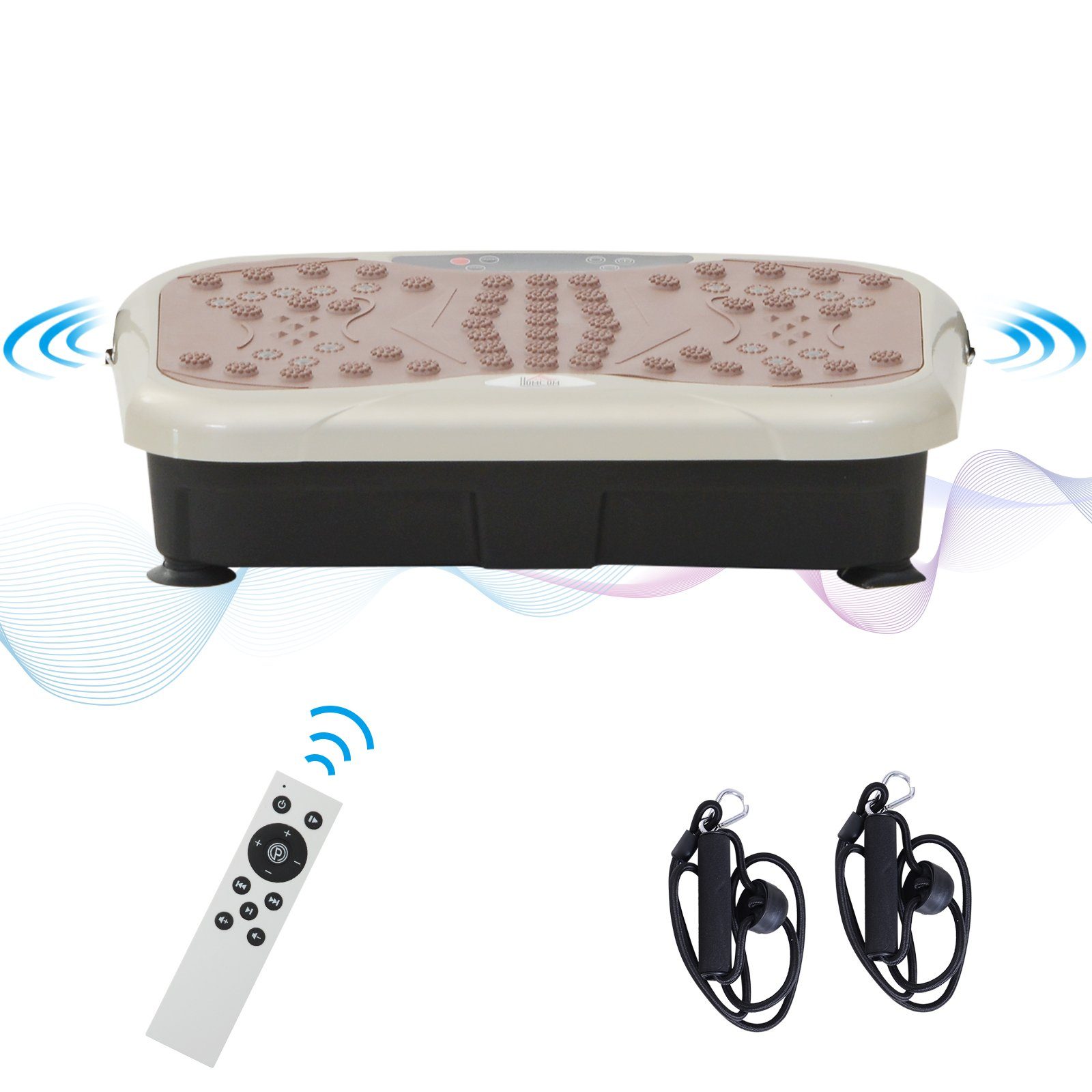 HOMCOM Heimtrainer Vibrationstrainer mit USB-Lautsprecher